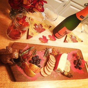 Cheese Selections For A Fall Girls Night Gathering - Love the coupe champagne saucers I found on sale at Anthropologie a couple of years ago. $3 bargain!