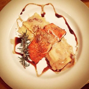 Pan-grilled salmon with balsamic cream sauce. Photography: Katherine Kingrey